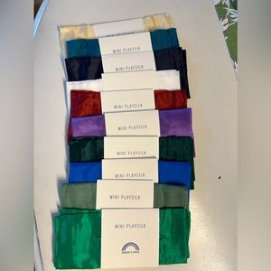Sarah’s Silks Mini Play Silks. Set of 10. 21”x21” each size